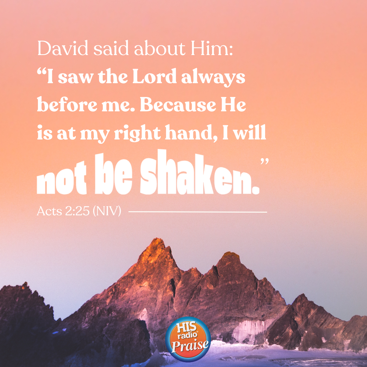 Acts 2:25 - Verse of the Day