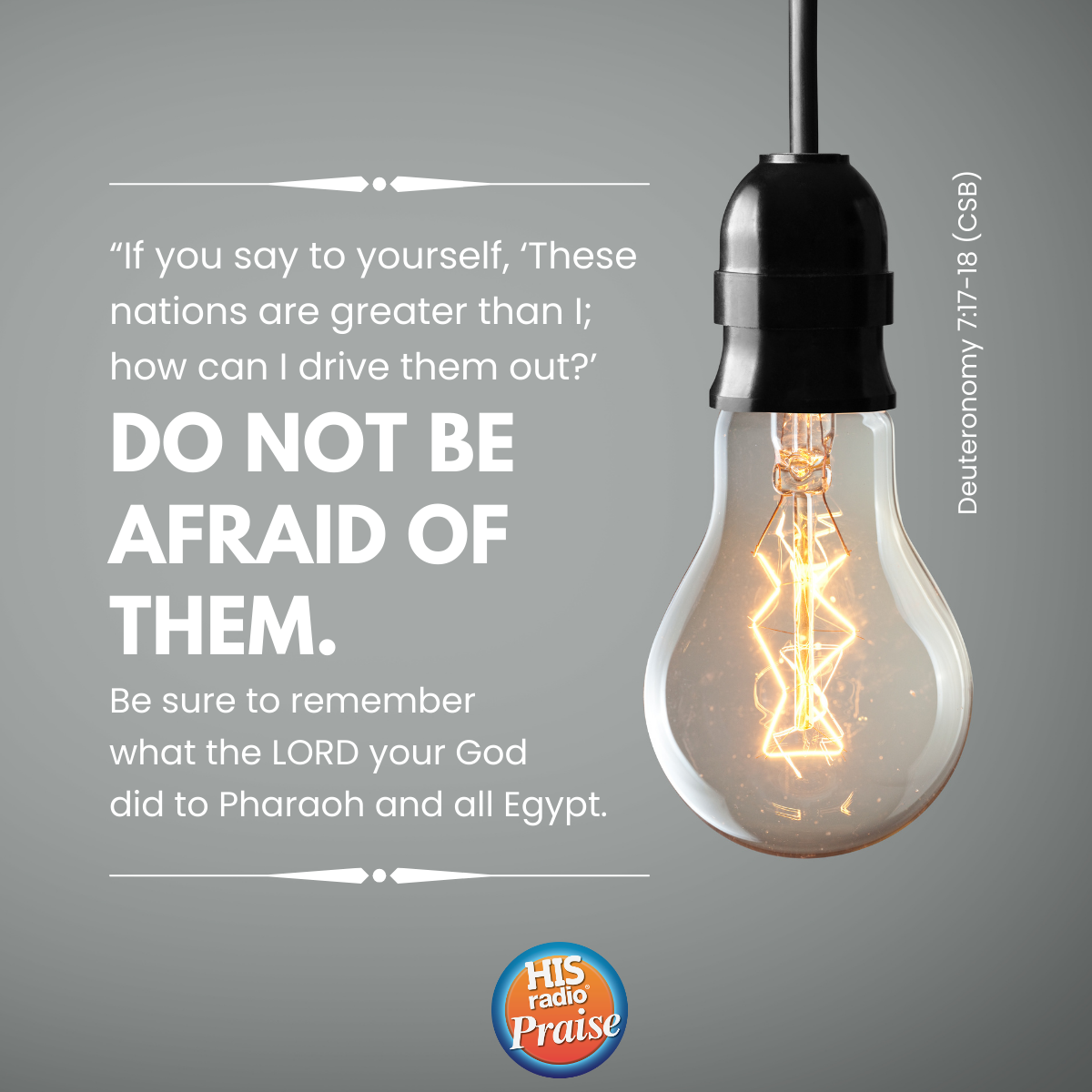 Deuteronomy 7:17-18 - Verse of the Day