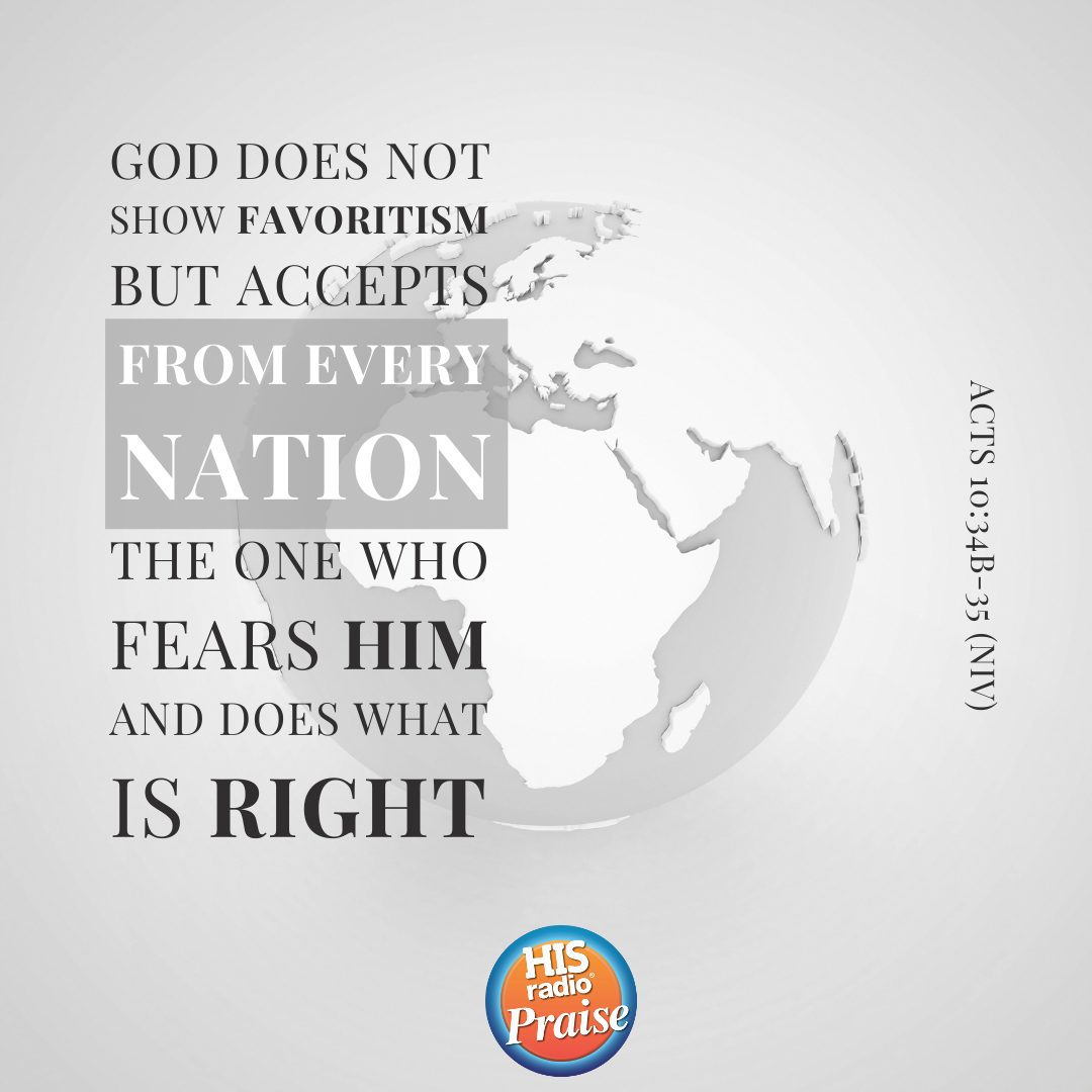 Acts 10:34b-35 - Verse of the Day