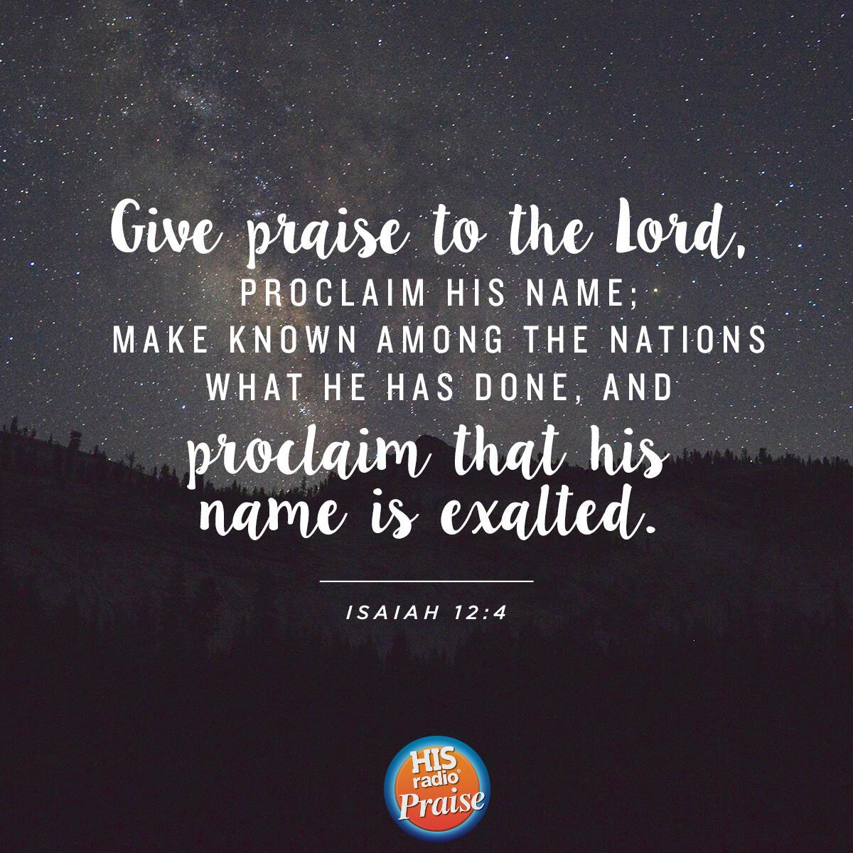 Isaiah 12:4 - Verse of the Day