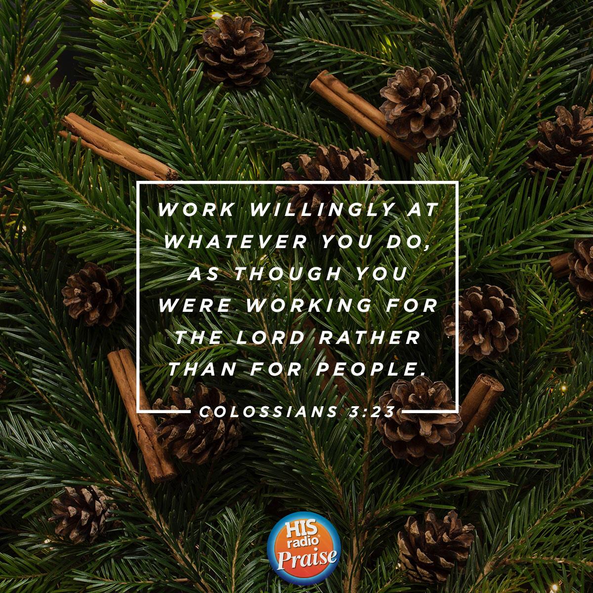 Colossians 3:23 - Verse of the Day