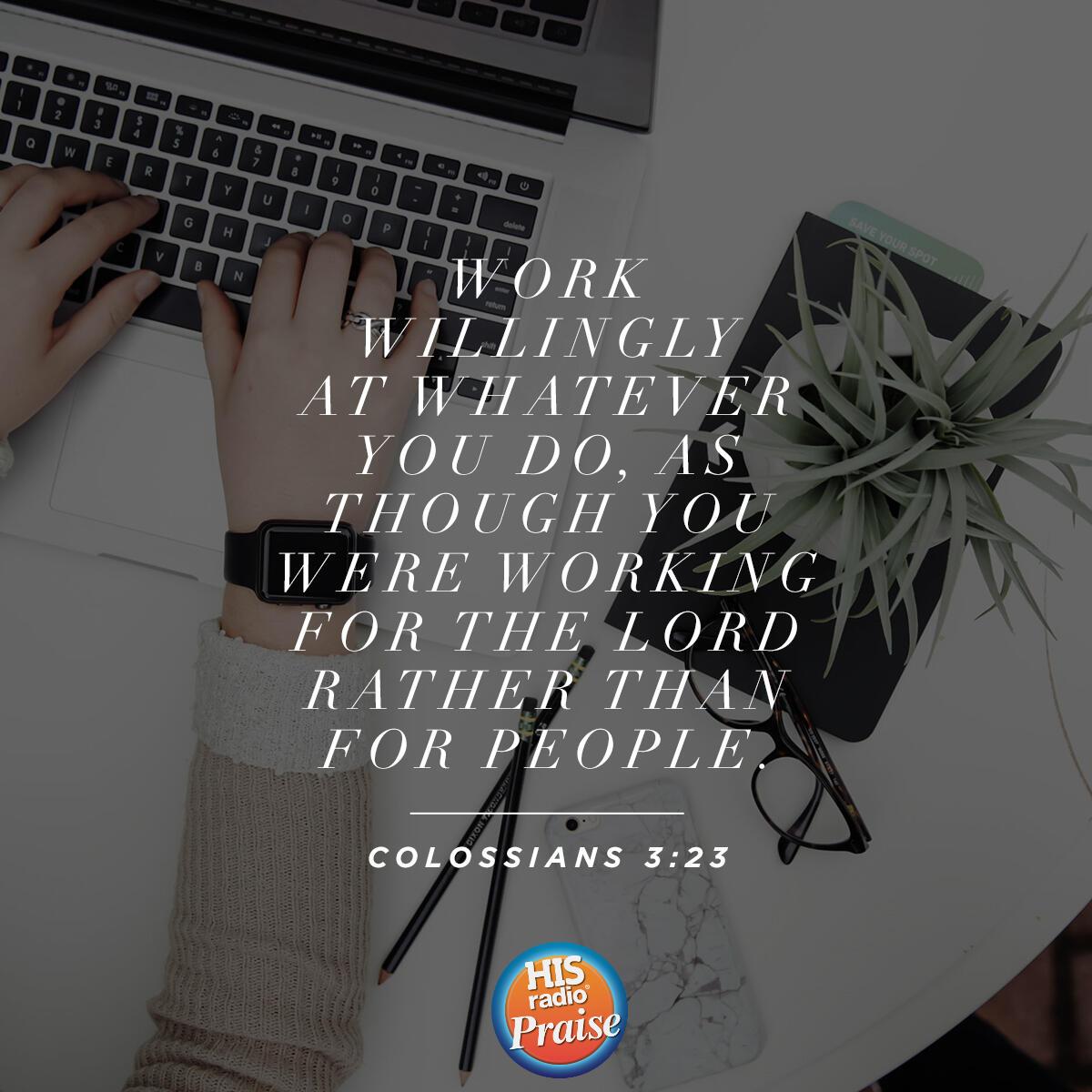 Colossians 3:23 - Verse of the Day