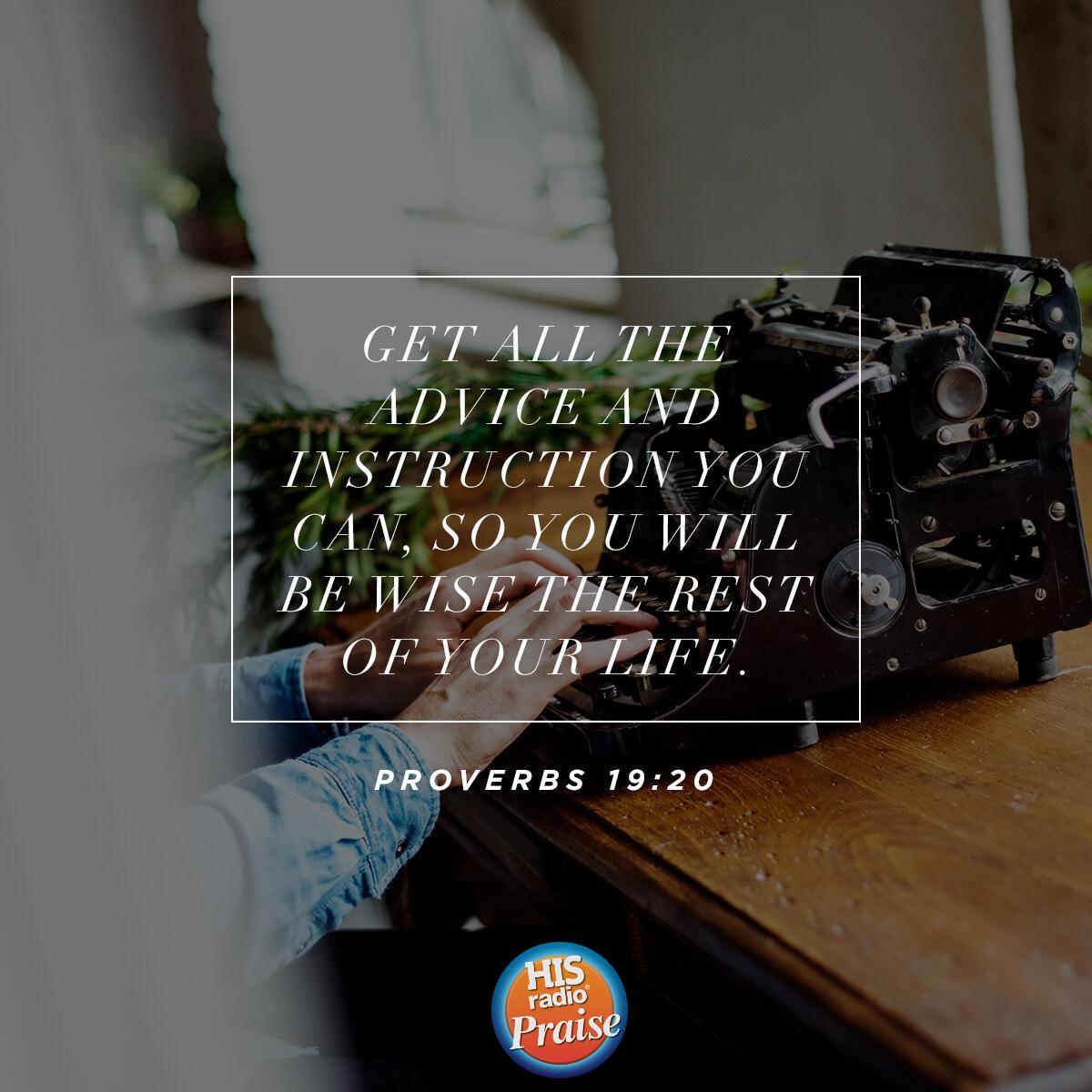 Proverbs 19:20 - Verse of the Day