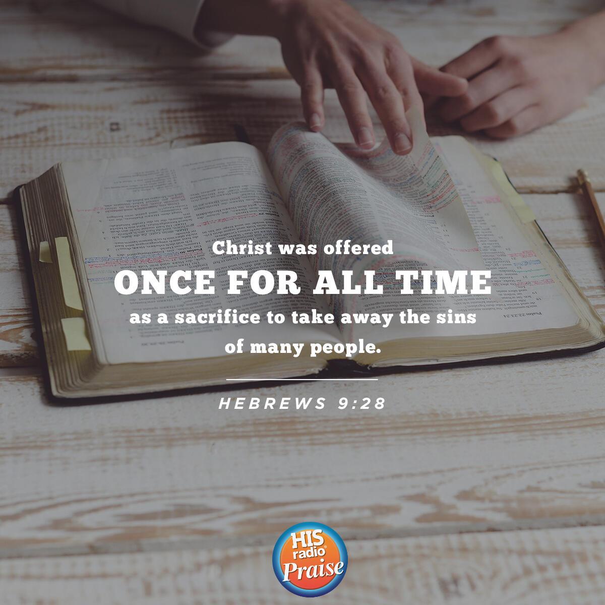 Hebrews 9:28 - Verse of the Day