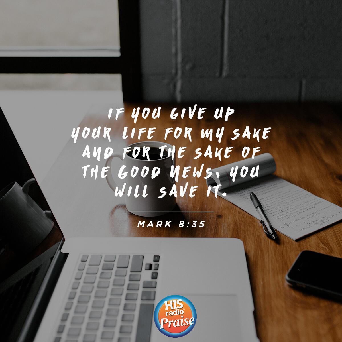 Mark 8:35 - Verse of the Day