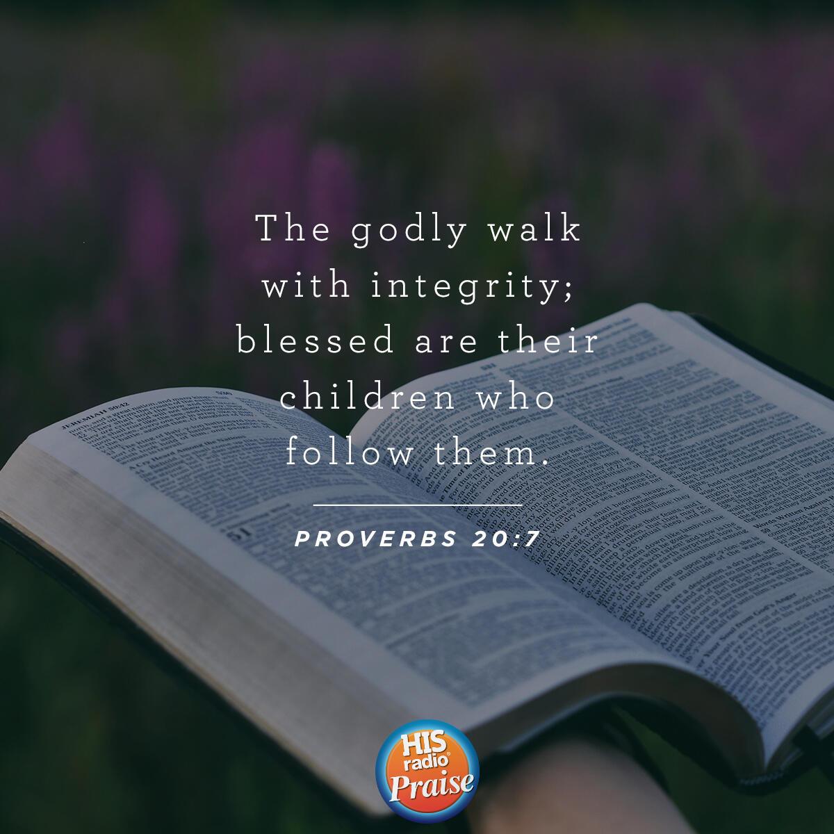 Proverbs 20:7 - Verse of the Day