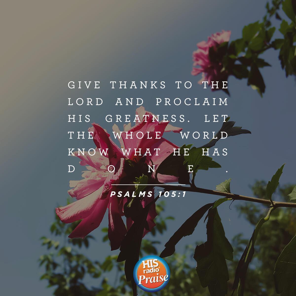 Psalms 105:1 - Verse of the Day