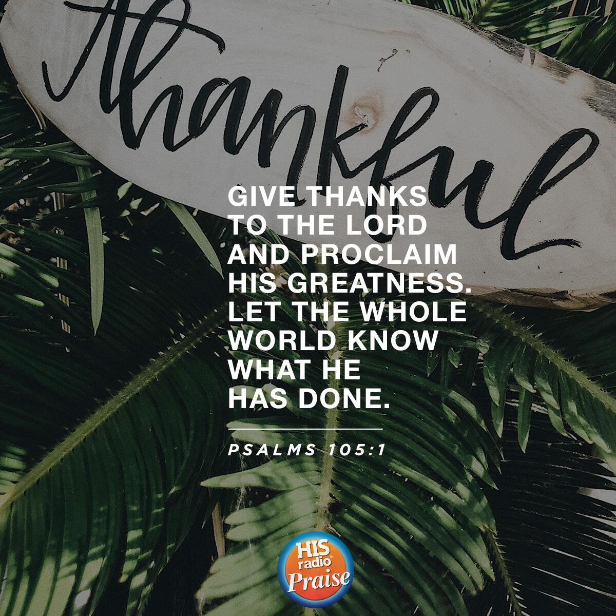 Psalms 105:1 - Verse of the Day