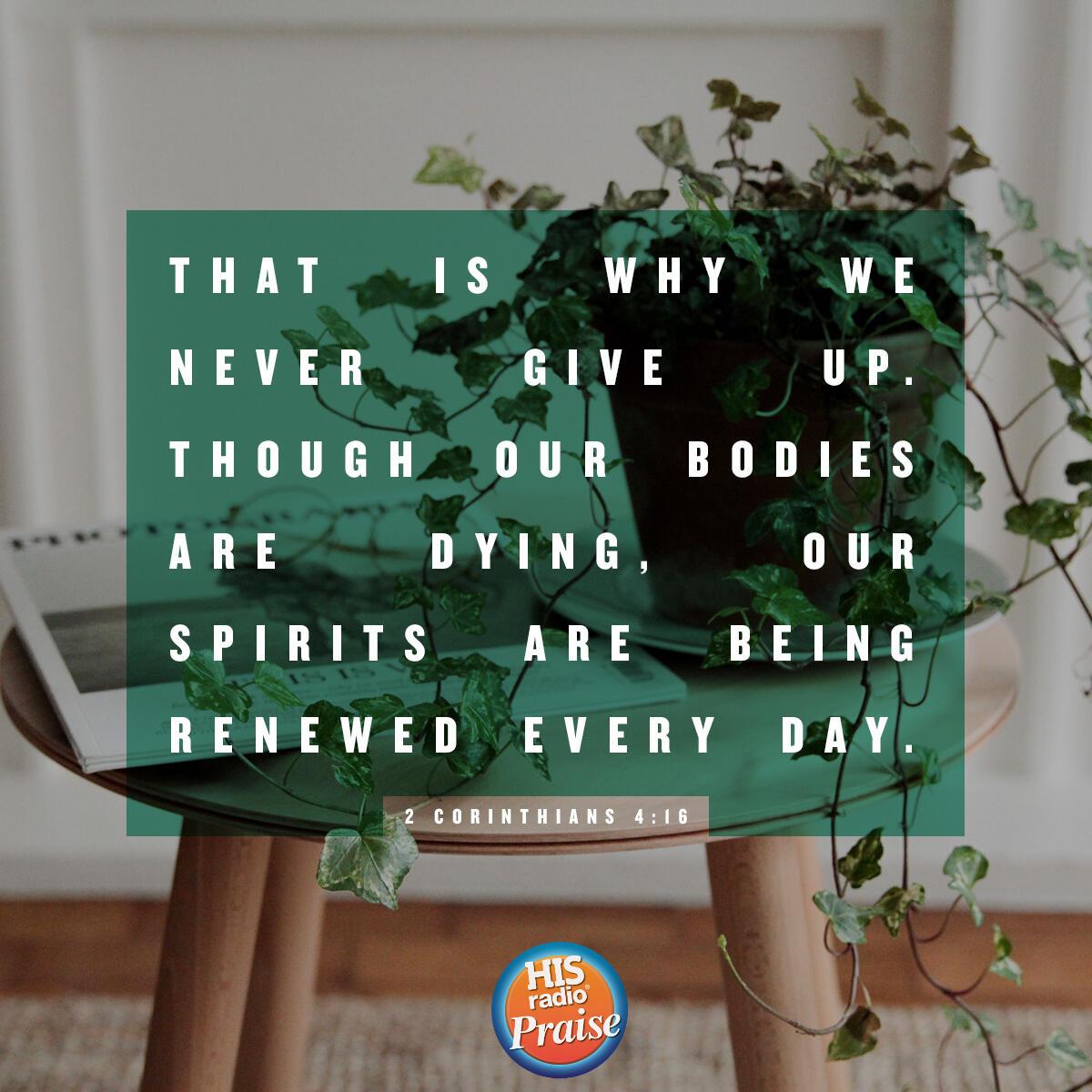 2 Corinthians 4:16 - Verse of the Day