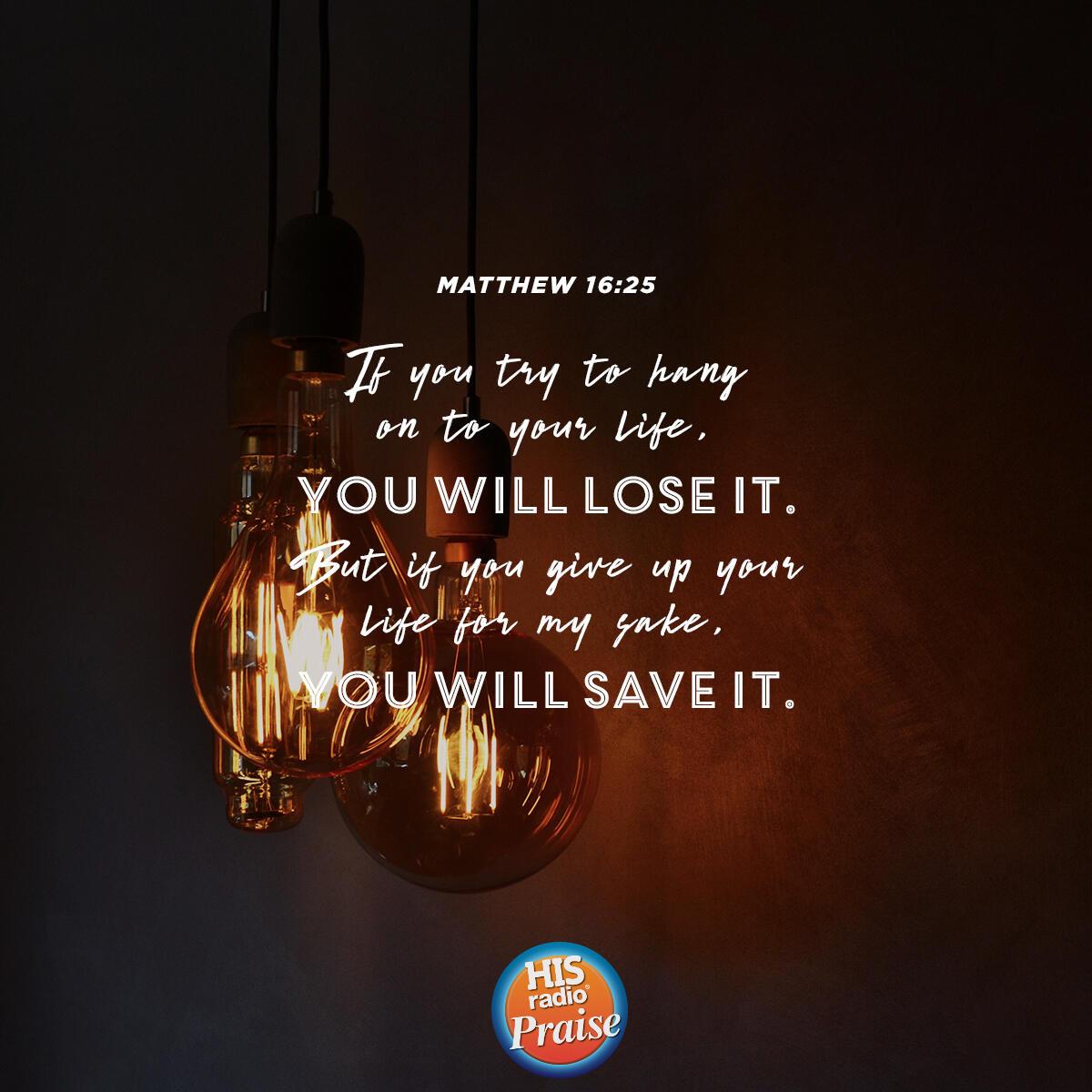 Matthew 16:25 - Verse of the Day