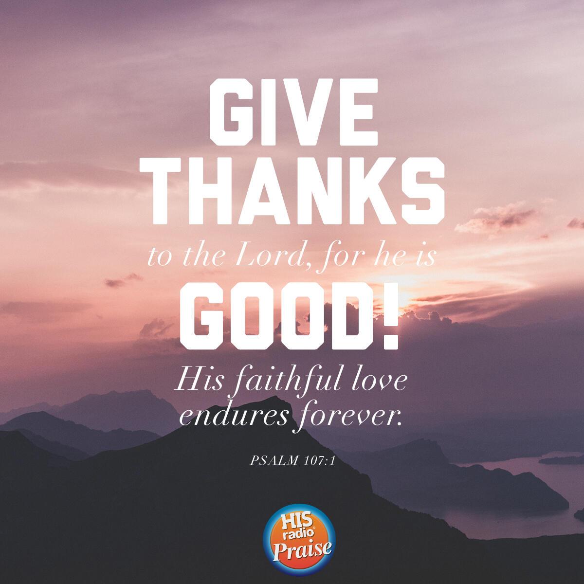 Psalm 107:1 - Verse of the Day