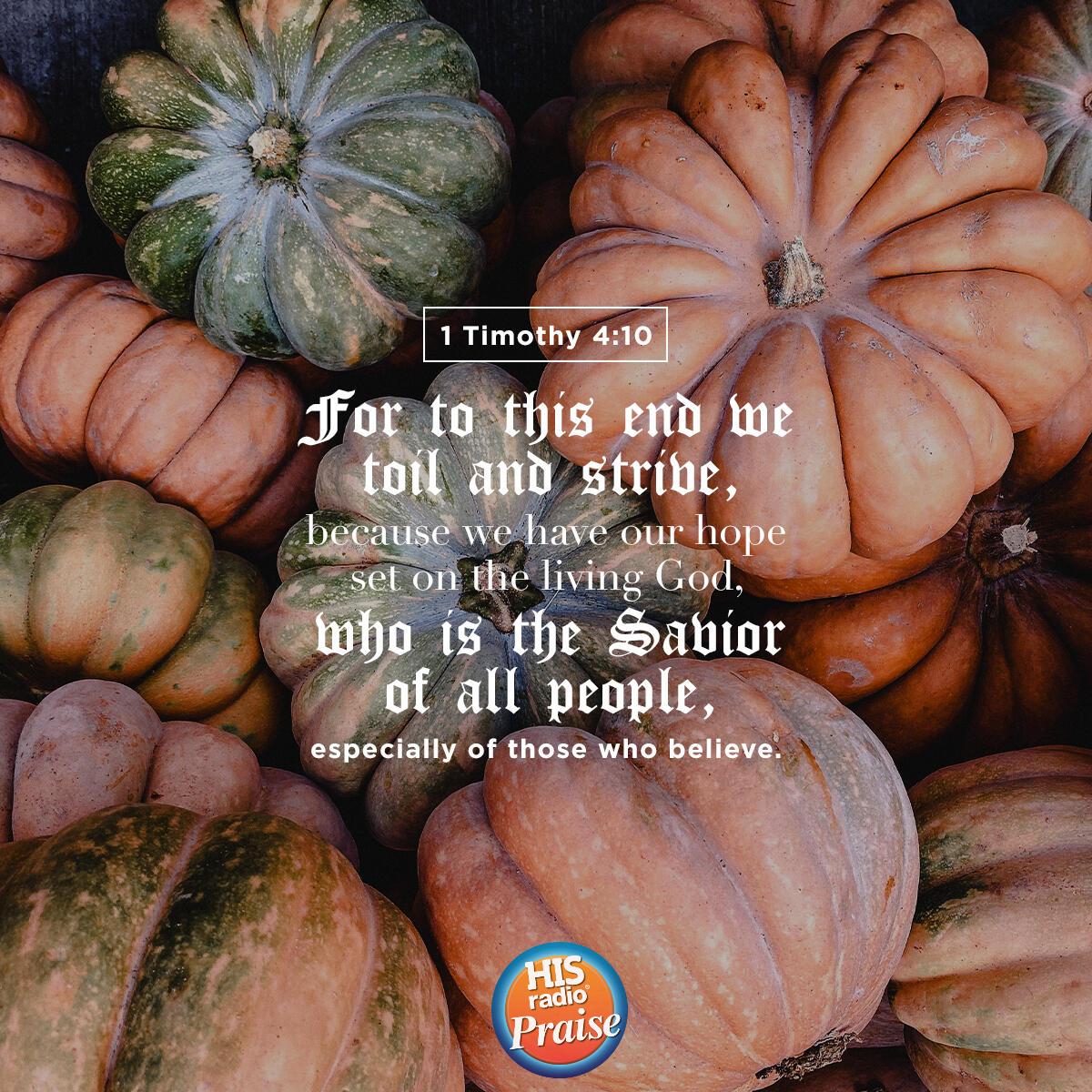 1 Timothy 4:10 - Verse of the Day
