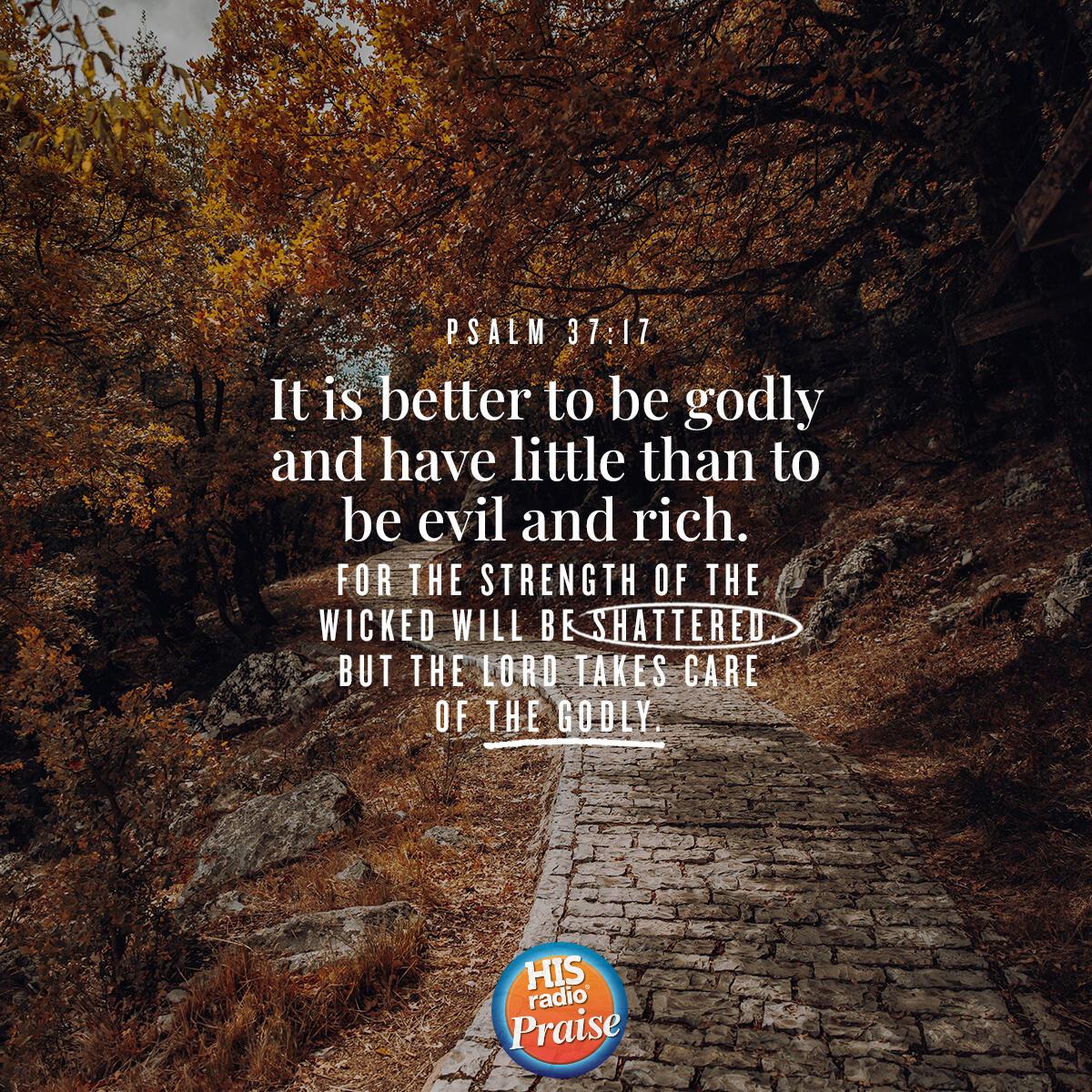 Psalm 37:17 . - Verse of the Day