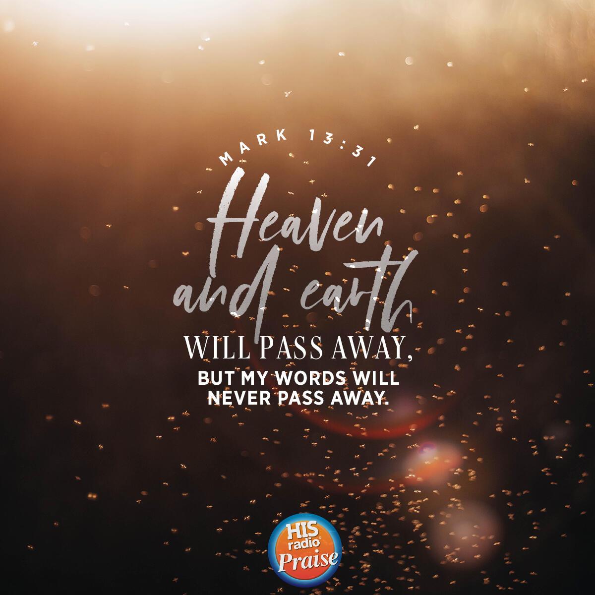 Mark 13:31 - Verse of the Day