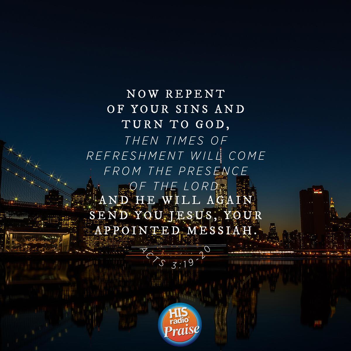 Acts 3:19-20 - Verse of the Day