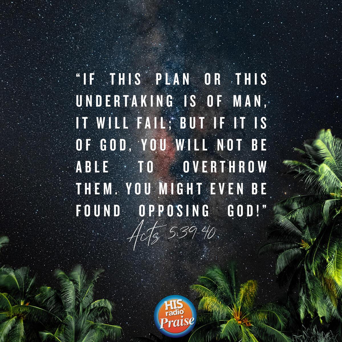 Acts 5:39-40 - Verse of the Day