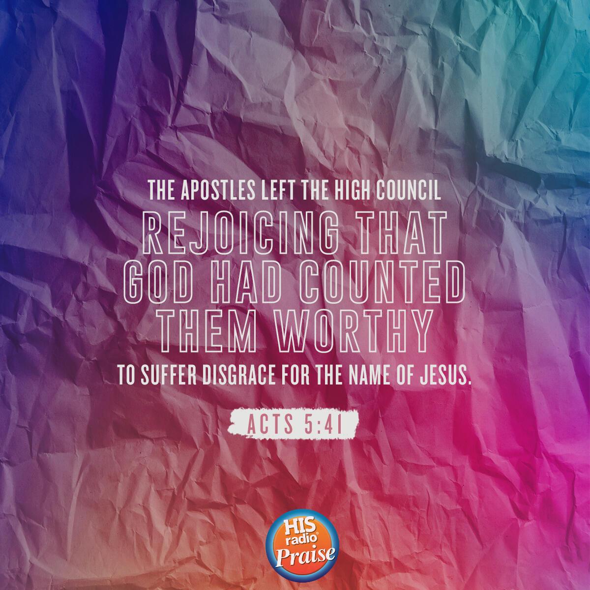 Acts 5:41 - Verse of the Day