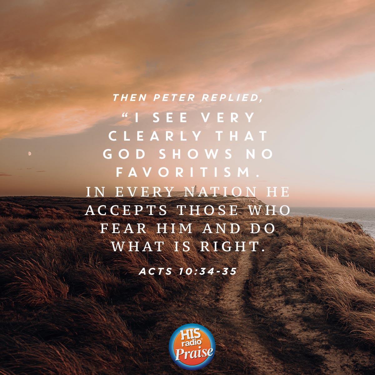 Acts 10:34-35 - Verse of the Day