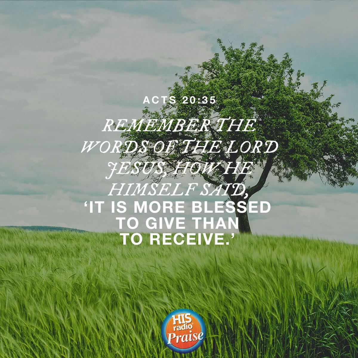 Acts 20:35 - Verse of the Day