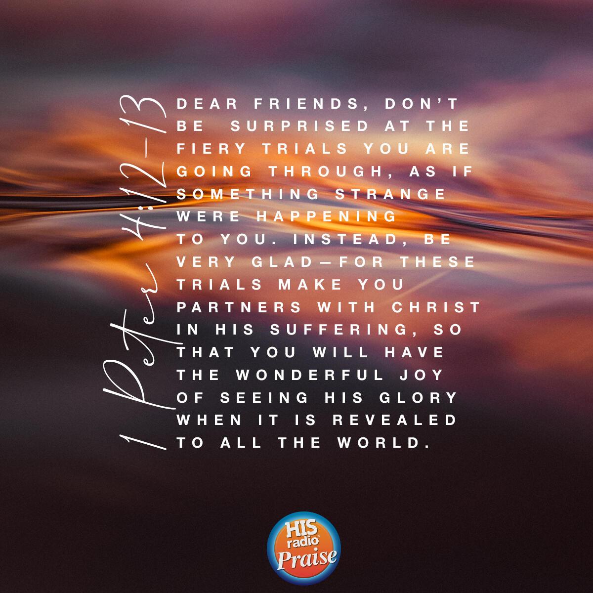1 Peter 4:12-13 - Verse of the Day