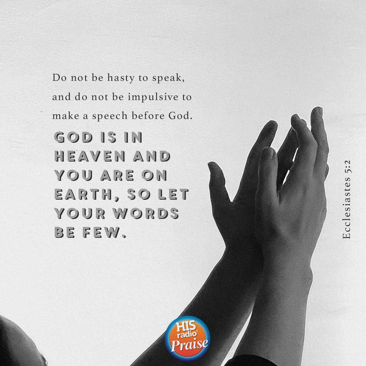 Ecclesiastes 5:2 - Verse of the Day