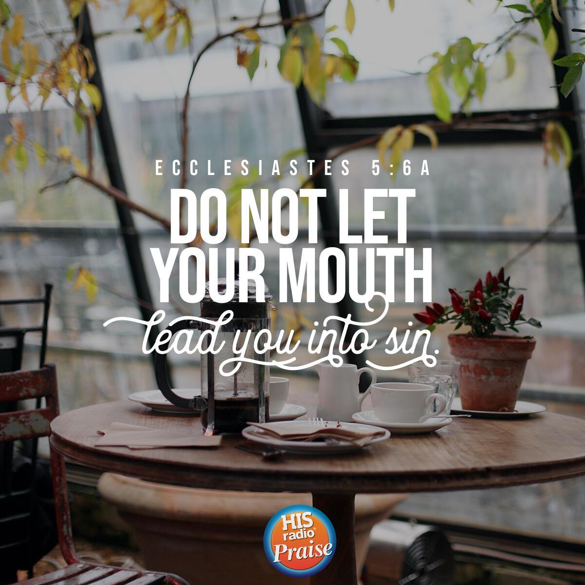 Ecclesiastes 5:6a - Verse of the Day