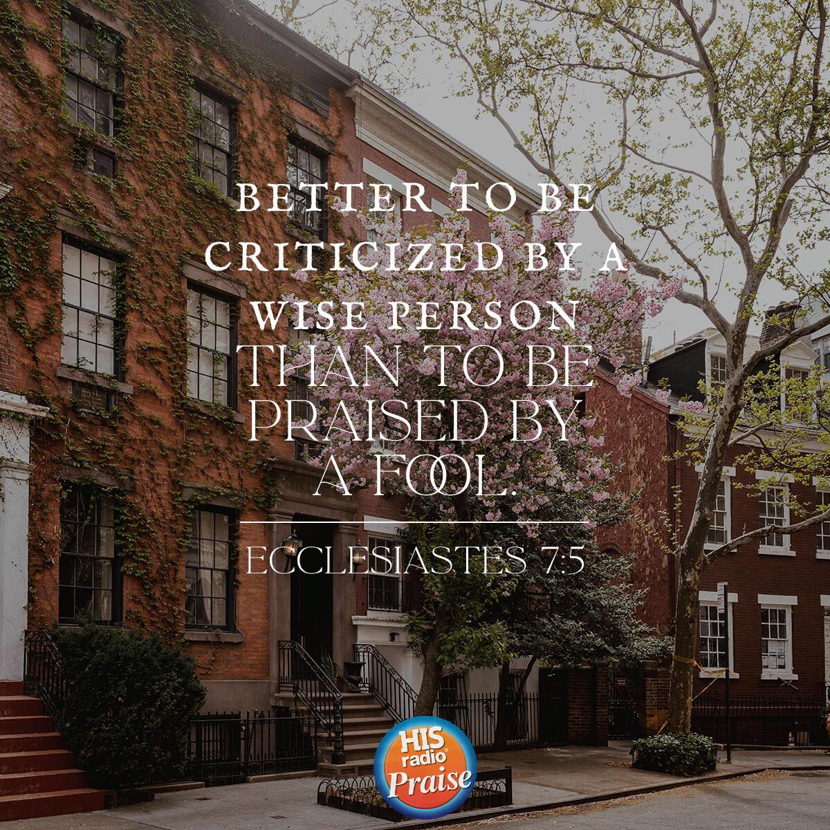 Ecclesiastes 7:5 - Verse of the Day