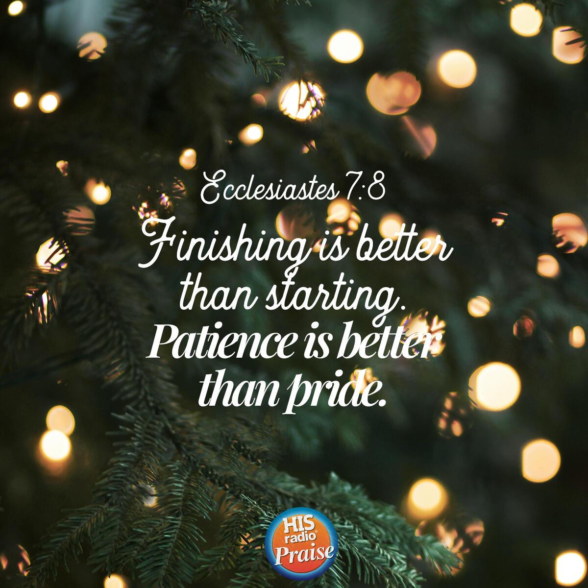 Ecclesiastes 7:8 - Verse of the Day