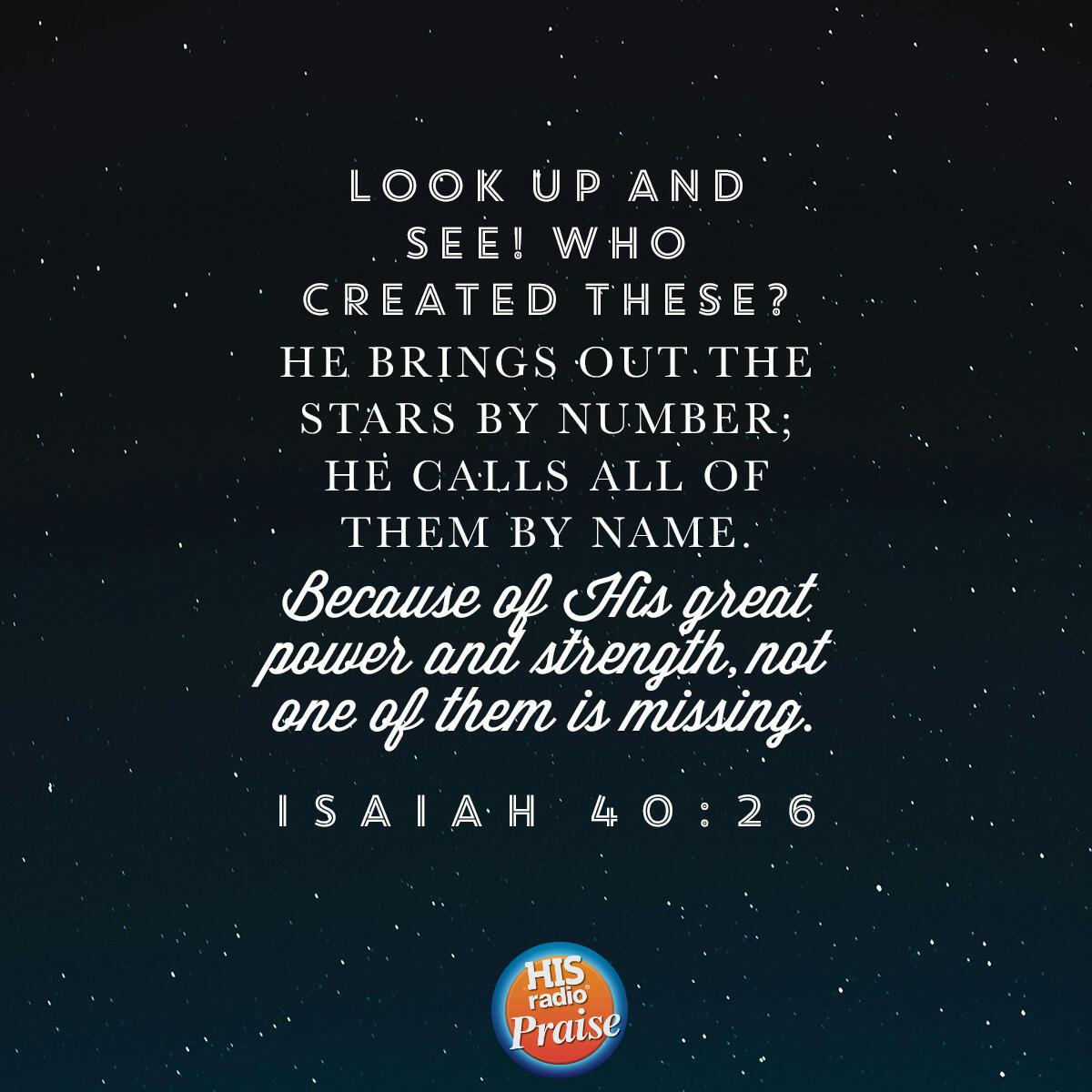 Isaiah 40:26 - Verse of the Day