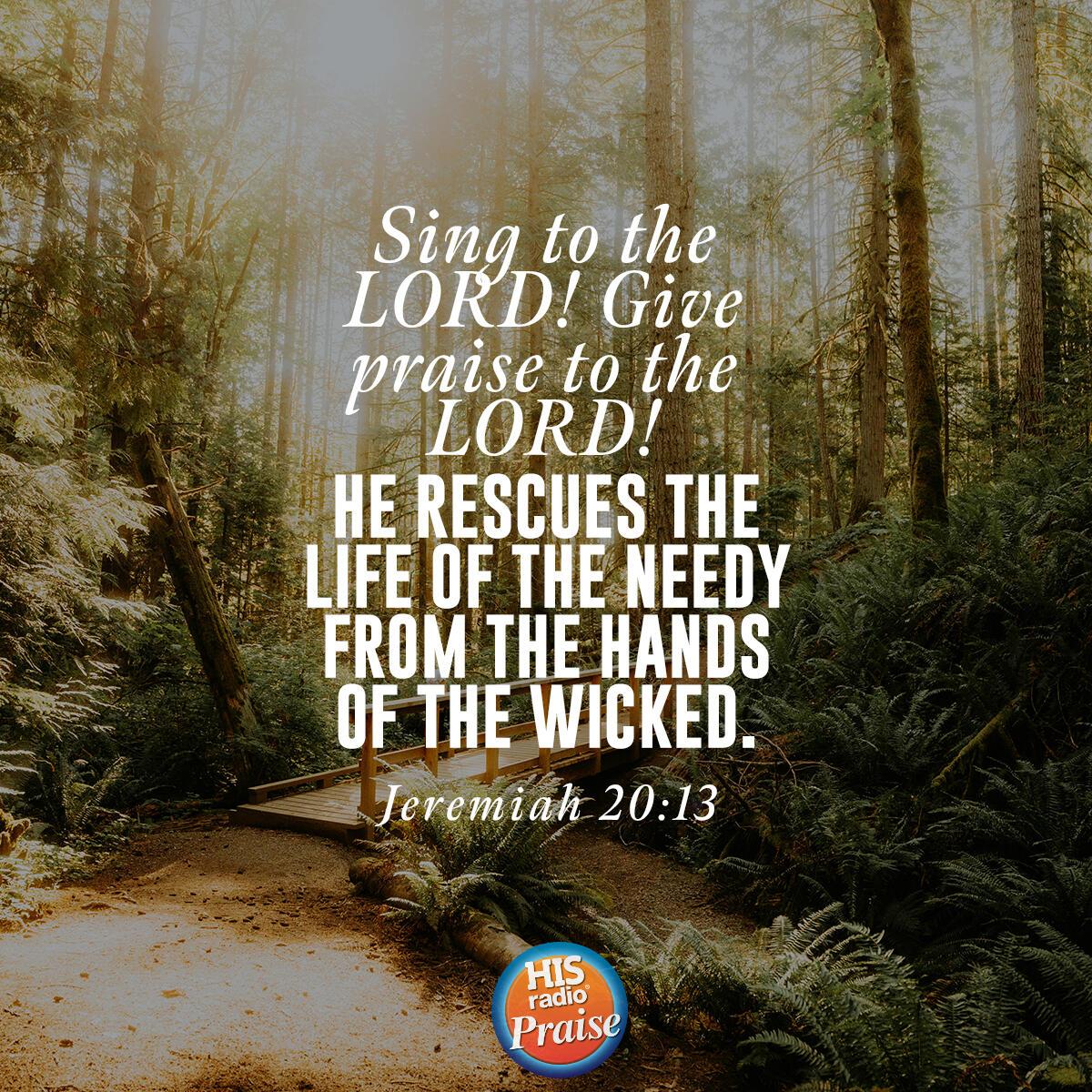 Jeremiah 20:13 - Verse of the Day