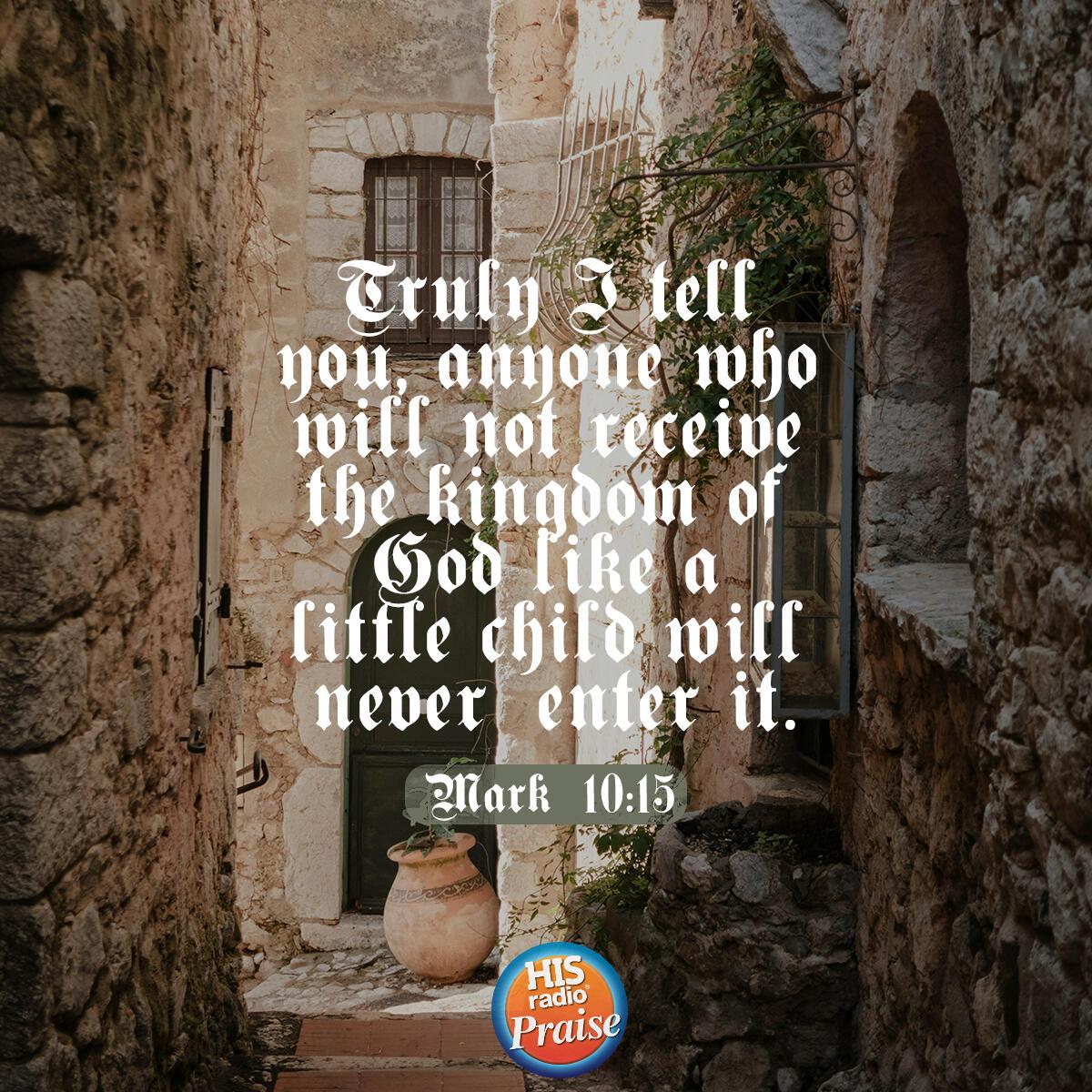 Mark 10:15 - Verse of the Day