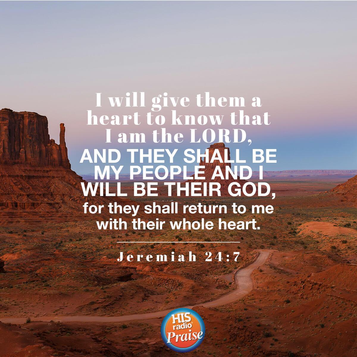 Jeremiah 24:7 - Verse of the Day